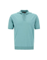 FILIPPO DE LAURENTIIS Polo Skipper in crèpe di cotone Light Blue Uomo 