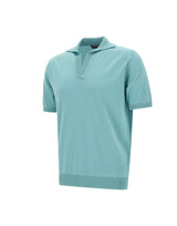 FILIPPO DE LAURENTIIS Polo Skipper in crèpe di cotone Light Blue Uomo 