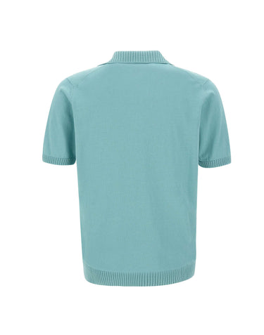 FILIPPO DE LAURENTIIS Polo Skipper in crèpe di cotone Light Blue Uomo 