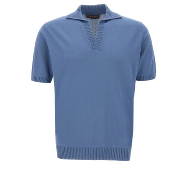 FILIPPO DE LAURENTIIS Polo Skipper in crèpe di cotone BLUE Uomo 