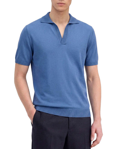 FILIPPO DE LAURENTIIS Polo Skipper in crèpe di cotone BLUE Uomo 