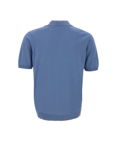 FILIPPO DE LAURENTIIS Polo Skipper in crèpe di cotone BLUE Uomo 