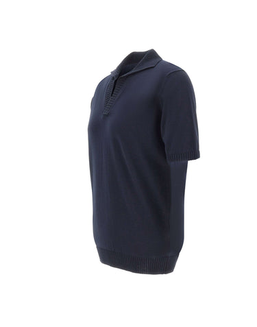 FILIPPO DE LAURENTIIS Polo Skipper in crèpe di cotone BLUE Uomo 