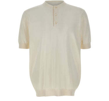FILIPPO DE LAURENTIIS Maglia in cotone con bottoni WHITE Uomo 