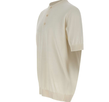FILIPPO DE LAURENTIIS Maglia in cotone con bottoni WHITE Uomo 