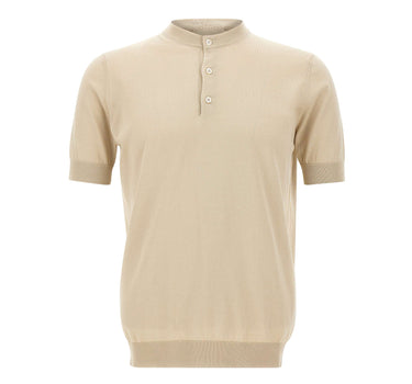 FILIPPO DE LAURENTIIS Maglia in cotone con bottoni BEIGE Uomo 