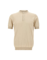 FILIPPO DE LAURENTIIS Maglia in cotone con bottoni BEIGE Uomo 