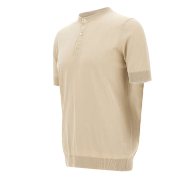 FILIPPO DE LAURENTIIS Maglia in cotone con bottoni BEIGE Uomo 