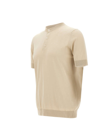 FILIPPO DE LAURENTIIS Maglia in cotone con bottoni BEIGE Uomo 