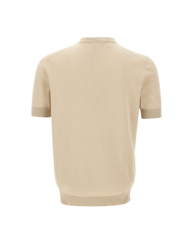 FILIPPO DE LAURENTIIS Maglia in cotone con bottoni BEIGE Uomo 