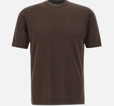 FILIPPO DE LAURENTIIS T-shirt in crepe di cotone BROWN Uomo 