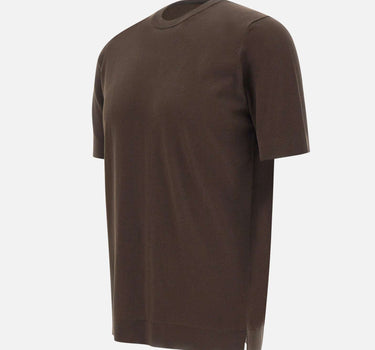 FILIPPO DE LAURENTIIS T-shirt in crepe di cotone BROWN Uomo 