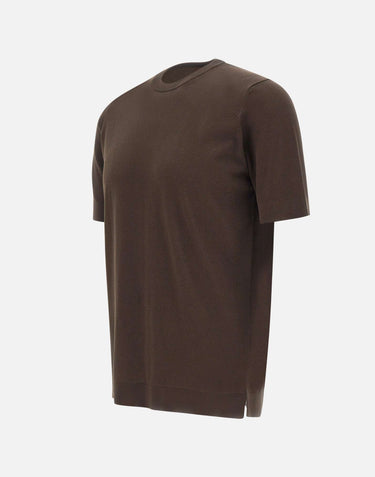 FILIPPO DE LAURENTIIS T-shirt in crepe di cotone BROWN Uomo 