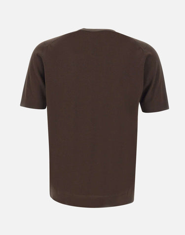 FILIPPO DE LAURENTIIS T-shirt in crepe di cotone BROWN Uomo 