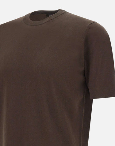 FILIPPO DE LAURENTIIS T-shirt in crepe di cotone BROWN Uomo 