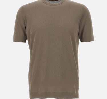 FILIPPO DE LAURENTIIS T-shirt in crepe di cotone GREEN Uomo 