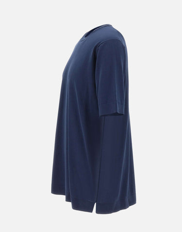 FILIPPO DE LAURENTIIS T-shirt in crêpe di cotone BLUE Uomo 