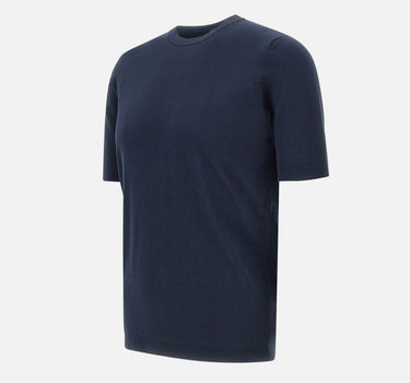 FILIPPO DE LAURENTIIS Maglia in crêpe di cotone BLUE Uomo 