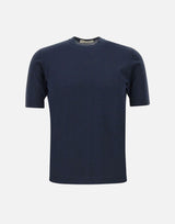 FILIPPO DE LAURENTIIS Maglia in crêpe di cotone BLUE Uomo 