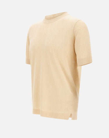 FILIPPO DE LAURENTIIS T-shirt in misto lino e cotone BEIGE Uomo 