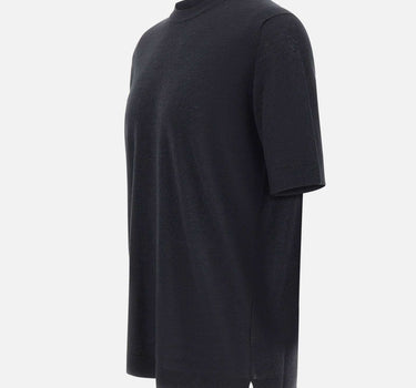 FILIPPO DE LAURENTIIS T-shirt in misto lino e cotone BLACK Uomo 
