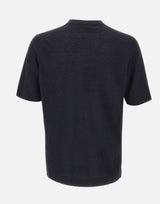 FILIPPO DE LAURENTIIS T-shirt in misto lino e cotone BLACK Uomo 
