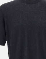 FILIPPO DE LAURENTIIS T-shirt in misto lino e cotone BLACK Uomo 