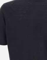 FILIPPO DE LAURENTIIS T-shirt in misto lino e cotone BLACK Uomo 