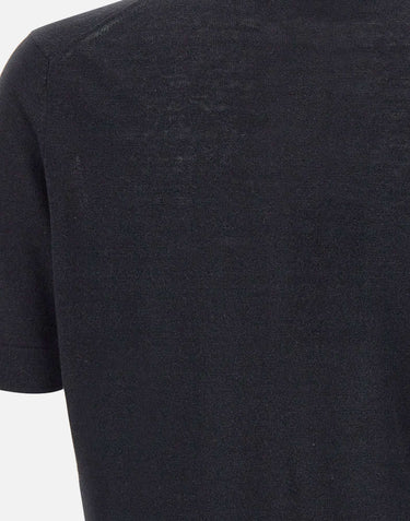 FILIPPO DE LAURENTIIS T-shirt in misto lino e cotone BLACK Uomo 