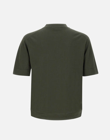 FILIPPO DE LAURENTIIS T-shirt "MC Over" in crêpe di cotone GREEN Uomo 