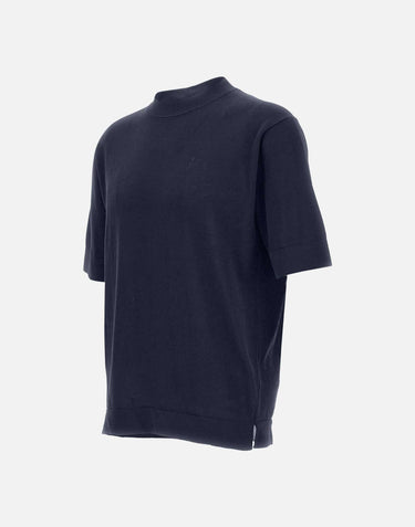 FILIPPO DE LAURENTIIS T-shirt in crêpe di cotone BLUE Uomo 