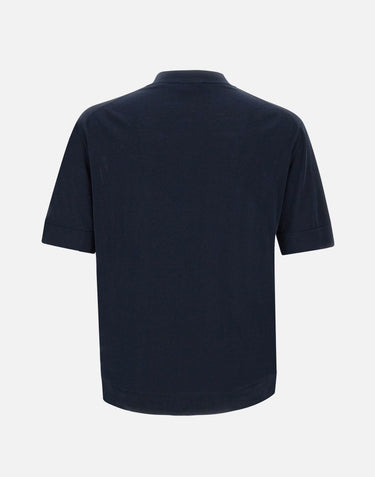 FILIPPO DE LAURENTIIS T-shirt in crêpe di cotone BLUE Uomo 
