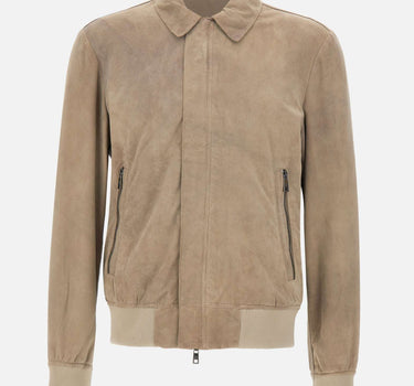 Giacca in pelle scamosciata GU26S24098CMAK GREY GIORGIO BRATO 