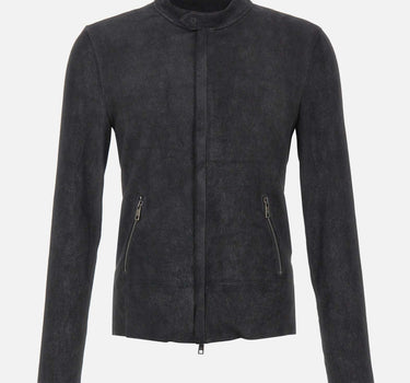 GIORGIO BRATO Giacca in pelle cerata BLACK Uomo 