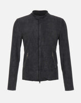 GIORGIO BRATO Giacca in pelle cerata BLACK Uomo 