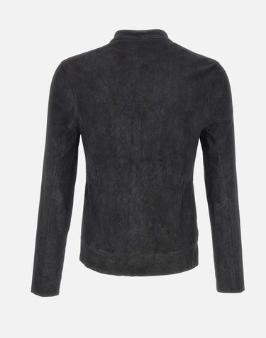 GIORGIO BRATO Giacca in pelle cerata BLACK Uomo 