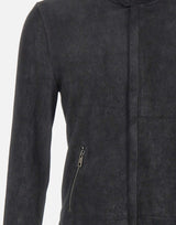 GIORGIO BRATO Giacca in pelle cerata BLACK Uomo 