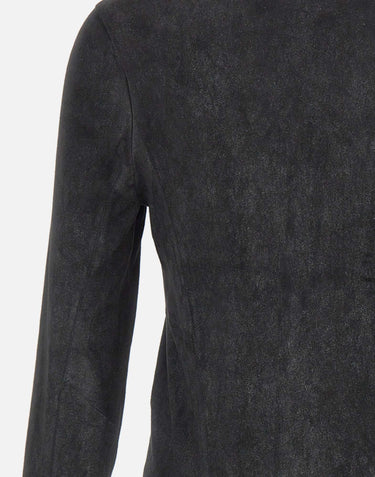 GIORGIO BRATO Giacca in pelle cerata BLACK Uomo 