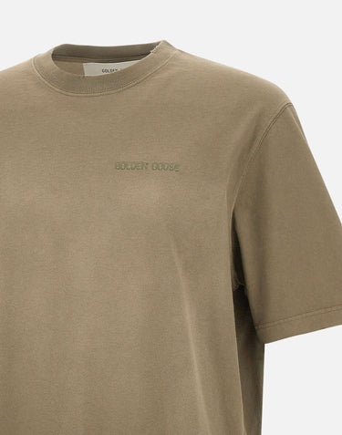 GOLDEN GOOSE T-shirt in jersey di cotone GREEN Unisex 