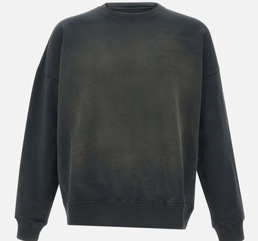 GOLDEN GOOSE Felpa in cotone con ricamo logato BLACK Unisex 