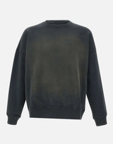 GOLDEN GOOSE Felpa in cotone con ricamo logato BLACK Unisex 