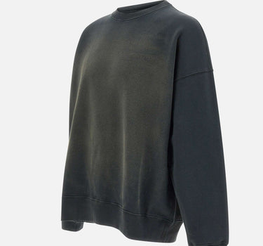 GOLDEN GOOSE Felpa in cotone con ricamo logato BLACK Unisex 
