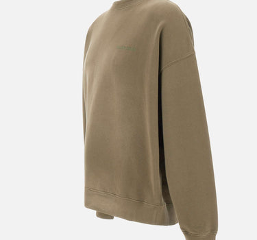GOLDEN GOOSE Felpa in cotone con ricamo logato GREEN Unisex 
