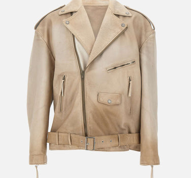 GOLDEN GOOSE Giacca in pelle "Phoebe" BEIGE Unisex 
