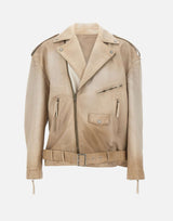 GOLDEN GOOSE Giacca in pelle "Phoebe" BEIGE Unisex 