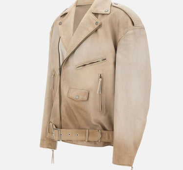 GOLDEN GOOSE Giacca in pelle "Phoebe" BEIGE Unisex 