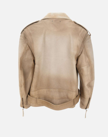 GOLDEN GOOSE Giacca in pelle "Phoebe" BEIGE Unisex 