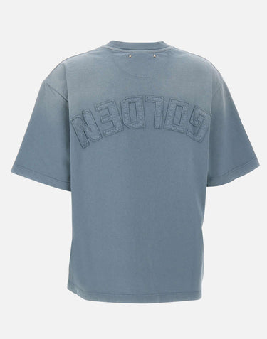 GOLDEN GOOSE T-shirt "Boxi" Light Blue Donna 