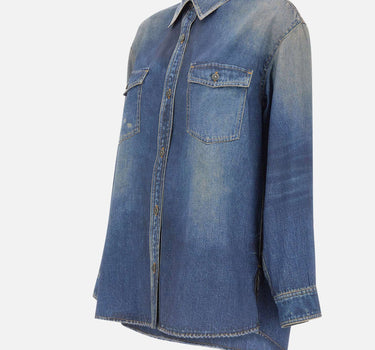 GOLDEN GOOSE Camicia over "Patty" BLUE Donna 