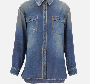 GOLDEN GOOSE Camicia over "Patty" BLUE Donna 